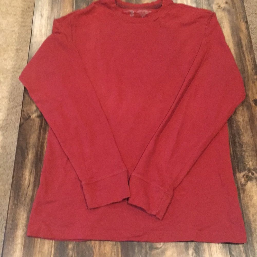 Old Navy Men’s Medium Red Fitted Long Sleeve Shirt